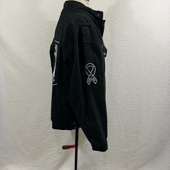 U.S. Services Valiant K&S POW*MIA Black Denim Bomber Jacket & Fleece Vest - Picture 7 of 15
